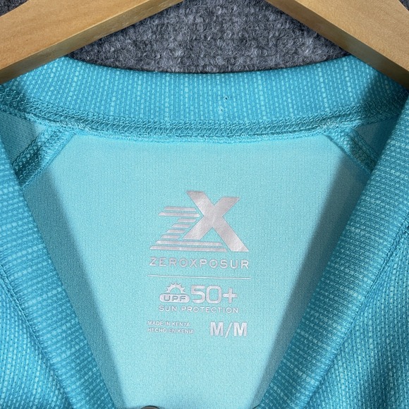 Zeroxposur Active Shirt Men M Blue Performance Lightweight Stretch UPF50+ #AB540 - Picture 4 of 7